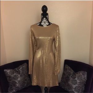 Michael Kors Gold Sequin Dress L